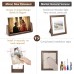 4x6 Picture Frame 2 Pack - Rustic Wooden Picture Frames with Walnut Wood Base and High Definition Break Free Acrylic Photo Covers for Tabletop or Desktop Display (Horizontal + Vertical)